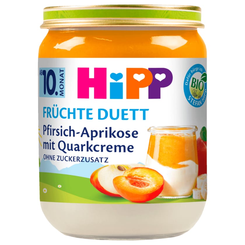 Hipp Früchte-Duett Bio Pfirsich-Aprikose mit Quark 160g